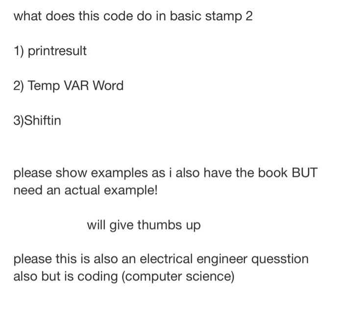 Solved what does this code do in basic stamp 2 1 Chegg