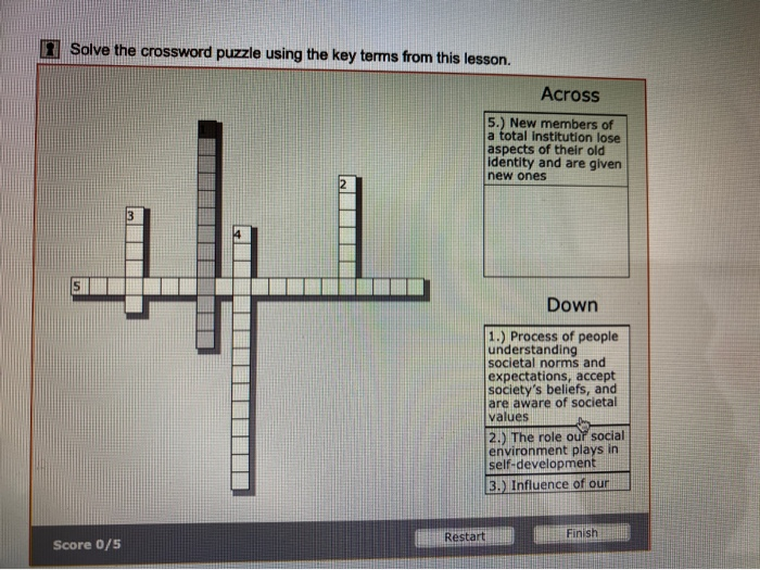 Solved Solve the crossword puzzle using the key terms from Chegg com