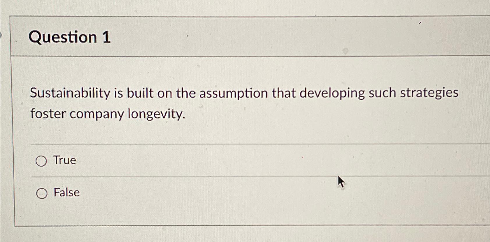 Solved Question 1Sustainability is built on the assumption