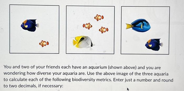 Solved You and two of your friends each have an aquarium | Chegg.com