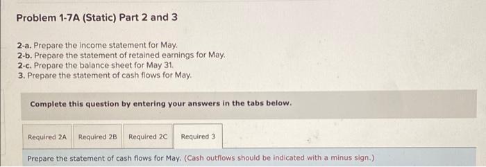 Solved ! Required information Problem 1-7A (Static) | Chegg.com