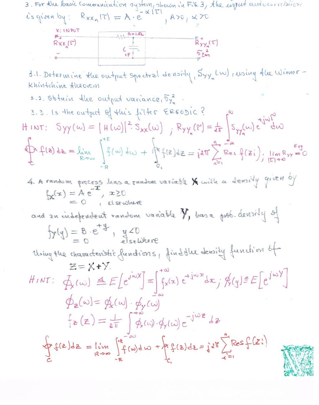 Solved El Seclare And An 4 A Random Process Tas Saxedes Chegg Com