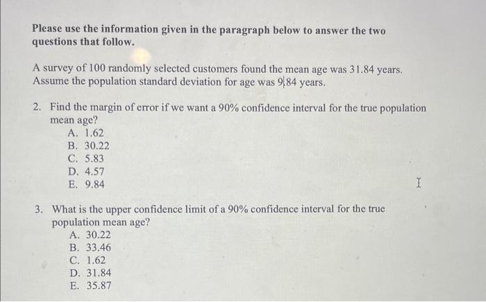 Solved Please use the information provided below to answer