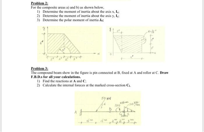 Solved Problem 2: For The Composite Areas A) And B) As Shown | Chegg.com