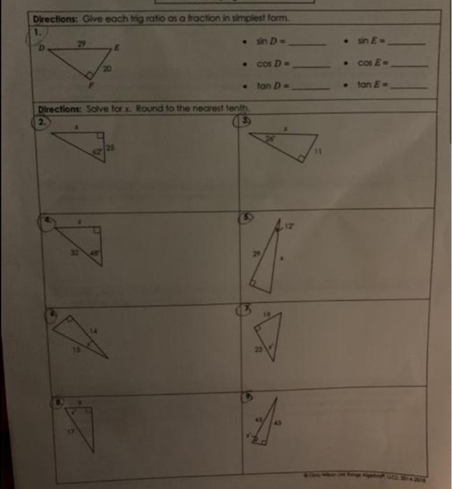 unit 8 homework 6 trigonometry review answers