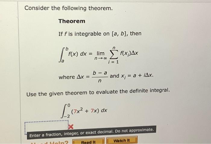 Solved Consider The Following Theorem. Theorem If F Is | Chegg.com