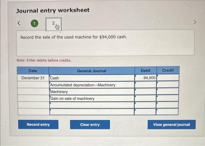 Onslow Company purchased a used machine for 288,000