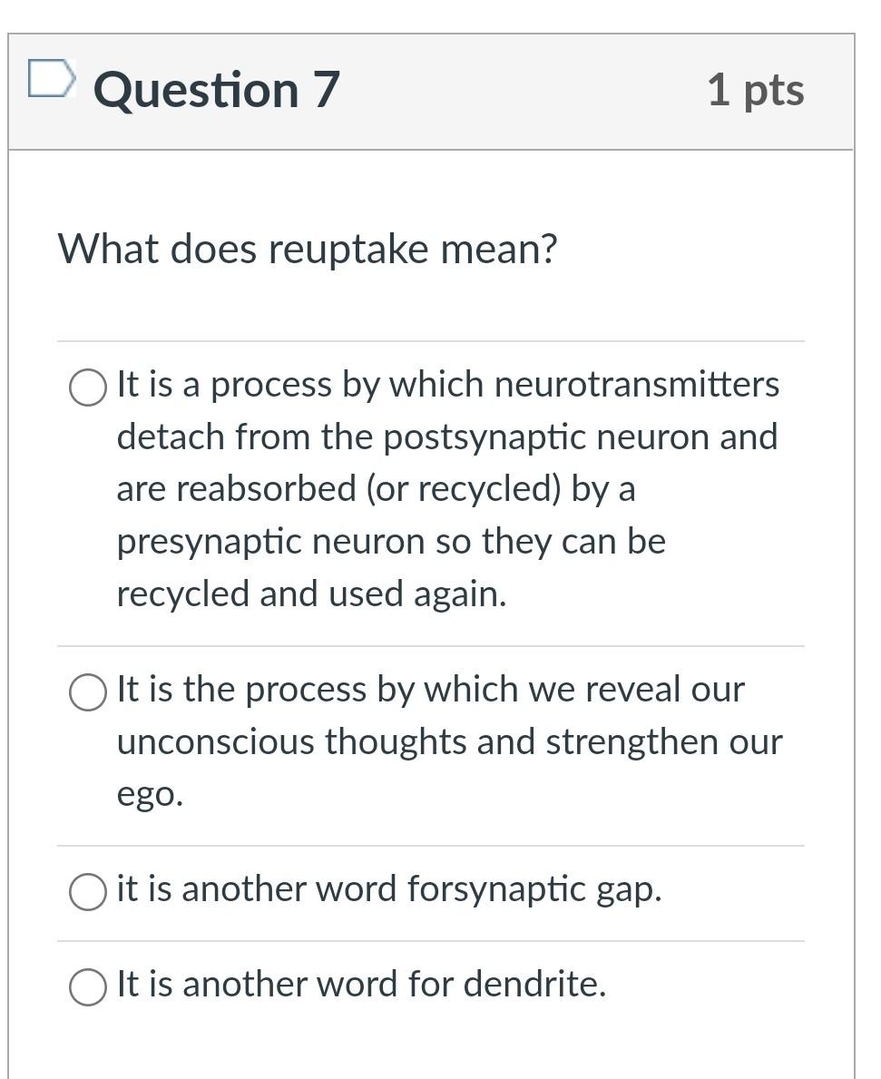 reuptake neuron