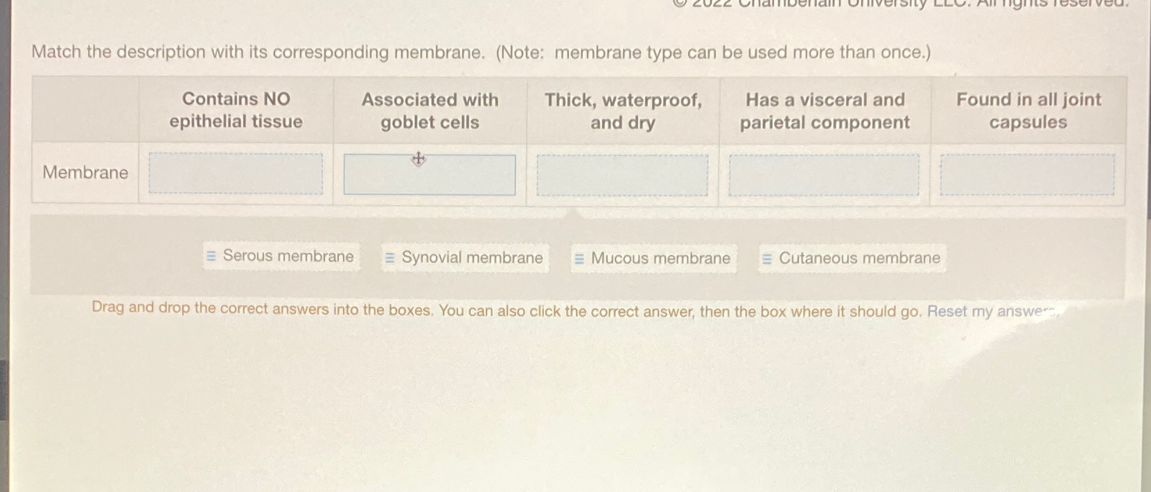 Solved Match the description with its corresponding | Chegg.com