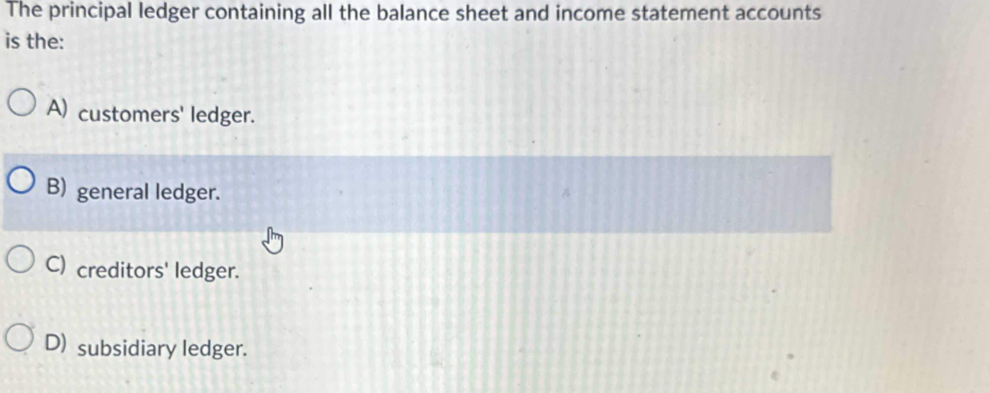 Solved The principal ledger containing all the balance sheet