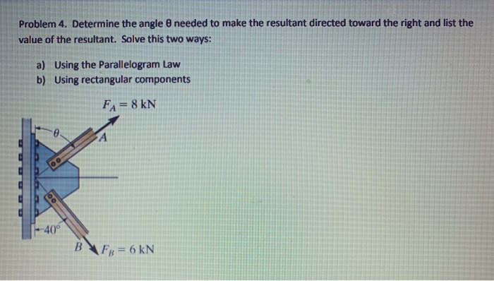 Solved Problem 4. Determine the angle needed to make the | Chegg.com