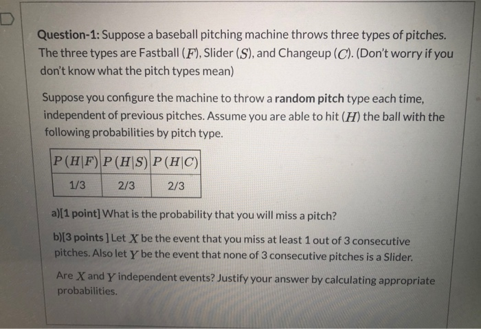 Types of Pitches