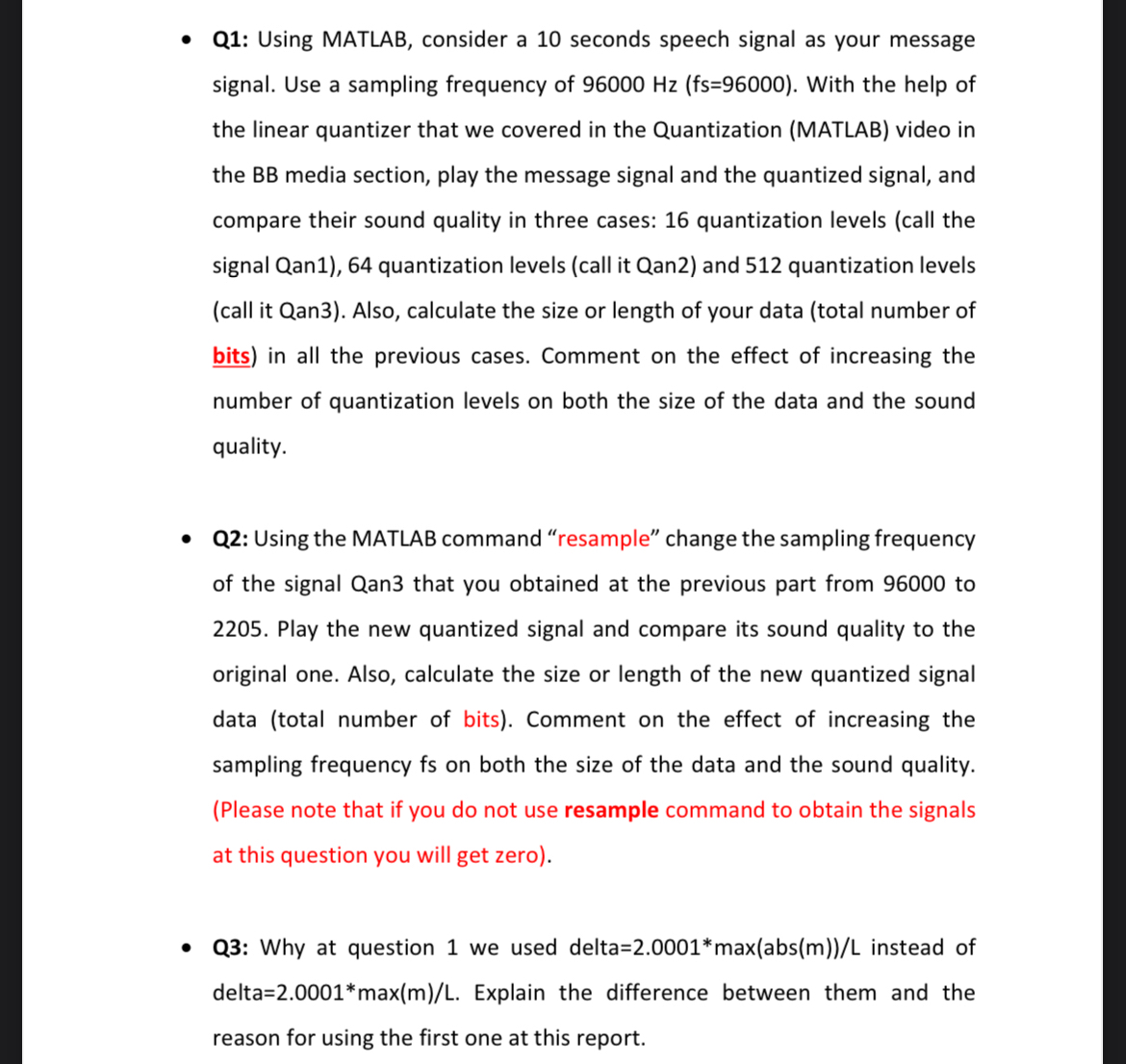 Solved Q1: Using MATLAB, consider a 10 ﻿seconds speech | Chegg.com