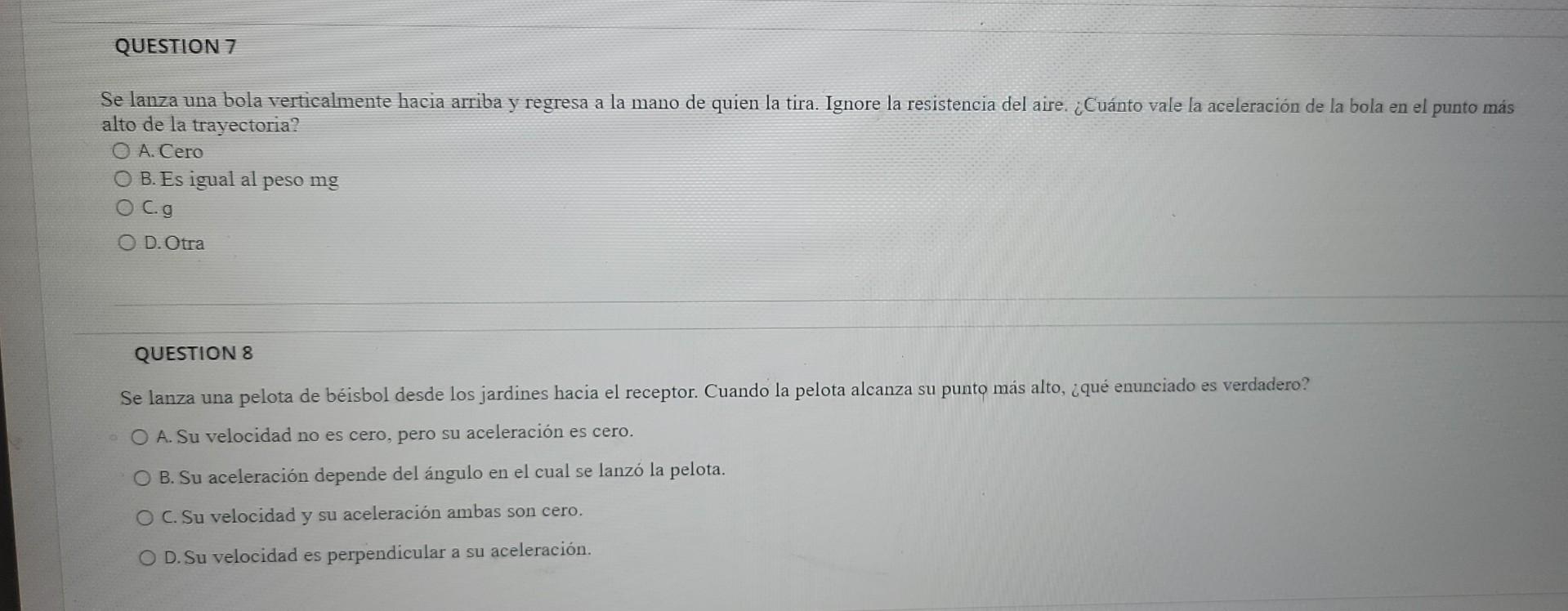 Se lanza una bola verticalmente hacia arriba y regresa a la mano de quien la tira. Ignore la resistencia del aire. ¿Cuánto va