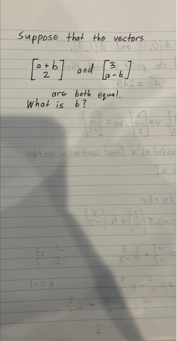 Solved Suppose that the vectors [a+b2] and [3a−b] ars both | Chegg.com