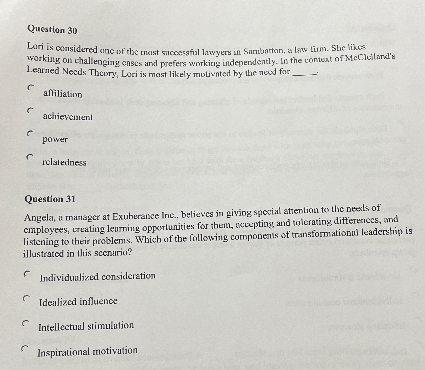 Solved Question 30Lori is considered one of the most | Chegg.com