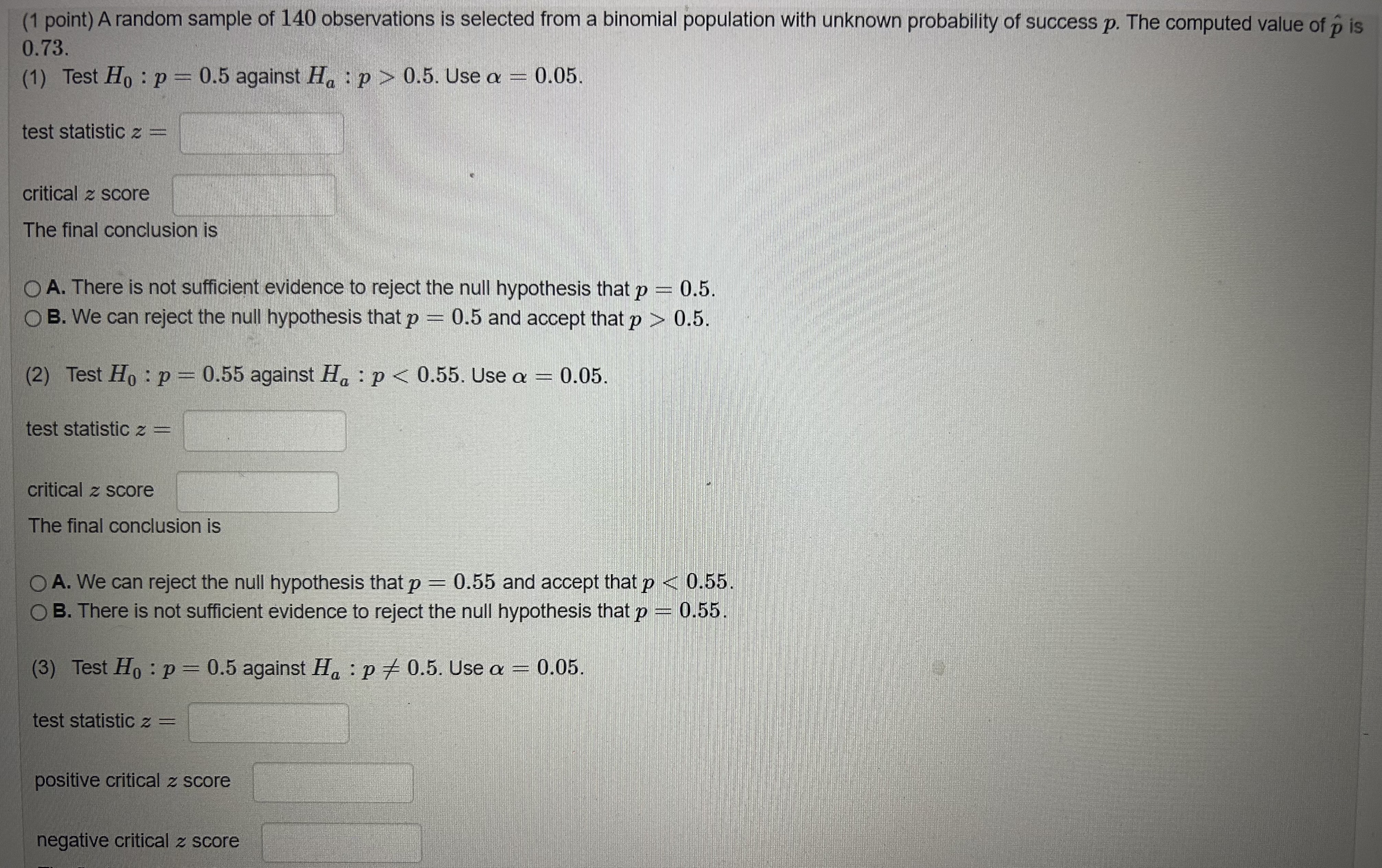 Solved a random sample of 140 ﻿observations is selected from | Chegg.com