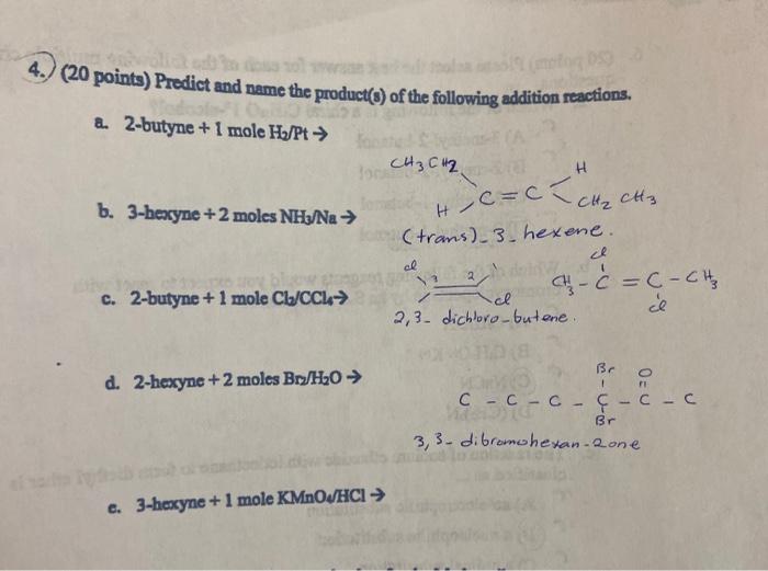 Solved 4 Points Predict And Name The Product S Of Chegg Com