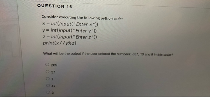 Solved What does the following python expression evaluate | Chegg.com