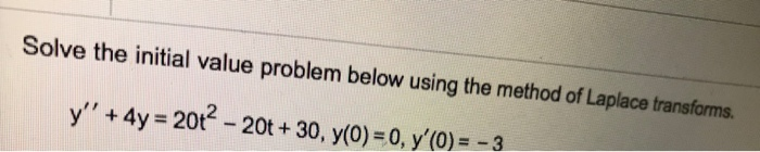 Solved Solve the initial value problem below using the | Chegg.com