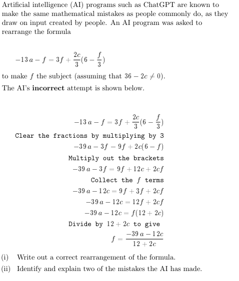 Solved Artificial intelligence (AI) programs such as | Chegg.com
