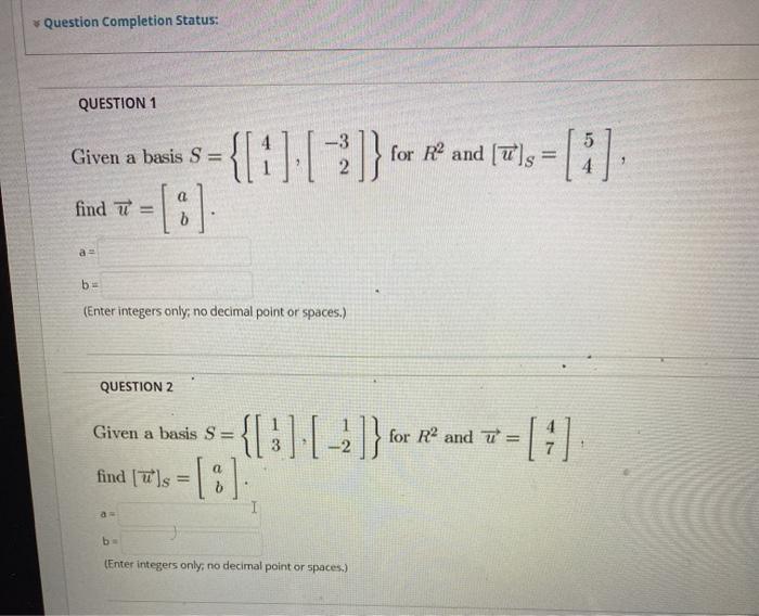Solved Question Completion Status: QUESTION 1 5 Given a | Chegg.com