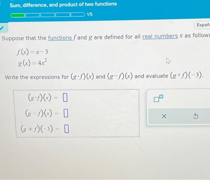 Solved Sum, difference, and product of two functions Suppose | Chegg.com