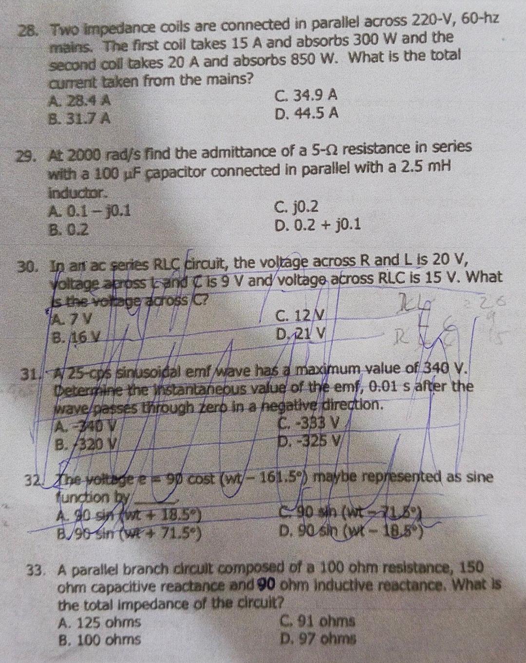 Solved Please help me to solve all these questions 28, 29 | Chegg.com