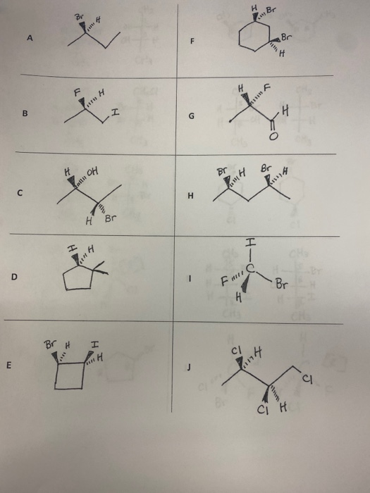 Solved IBF А Br F H F G H X B I H Br LOH с IH н H Br I #H D | Chegg.com