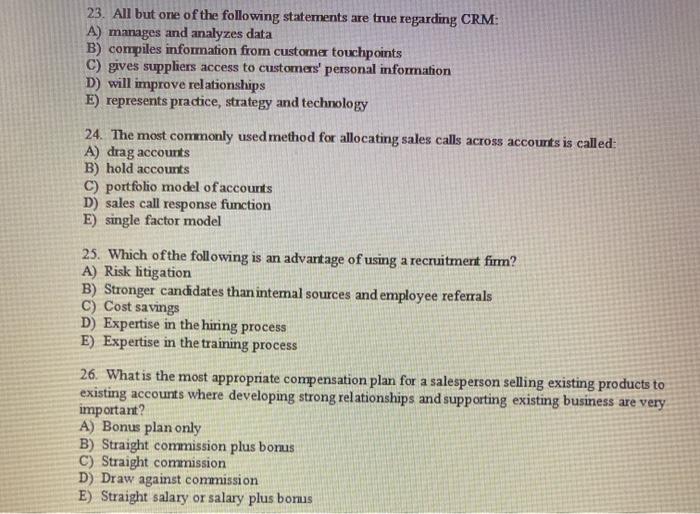 Solved 23. All But One Of The Following Statements Are True | Chegg.com