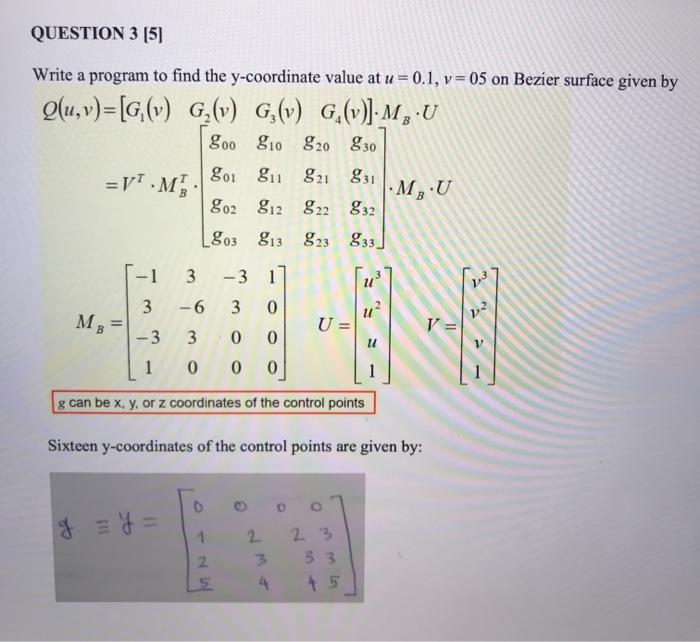 Solved Question 3 51 Write A Program To Find The Y Coord Chegg Com