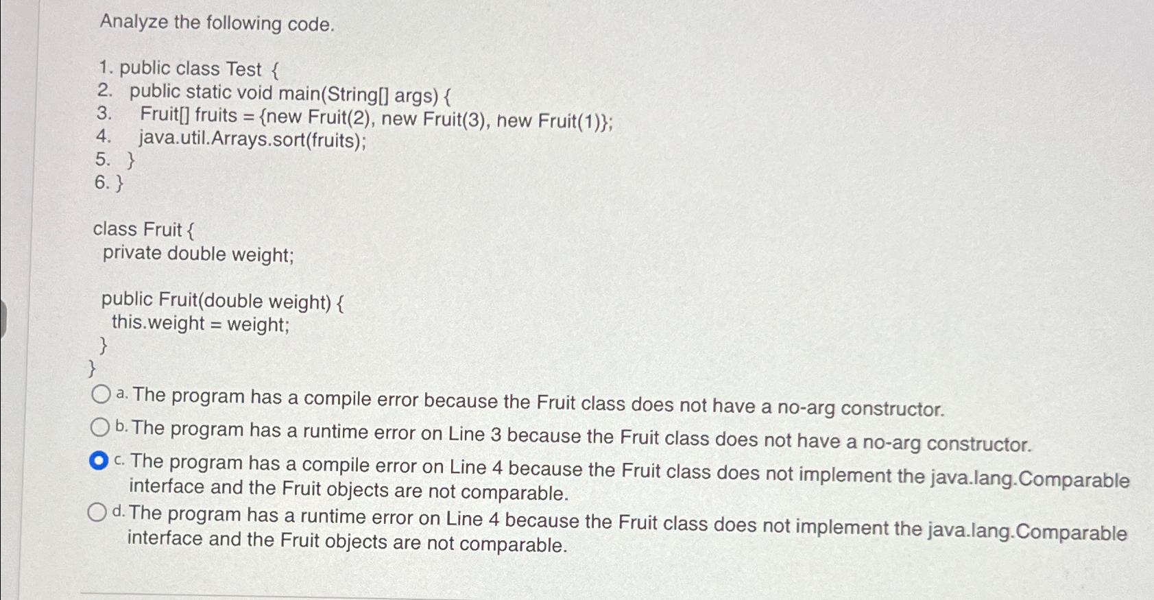 Solved Analyze The Following Code.public Class Test {public | Chegg.com