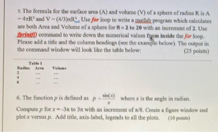 Solved (5 pts) Instructions: - Write a program in MATLAB to | Chegg.com