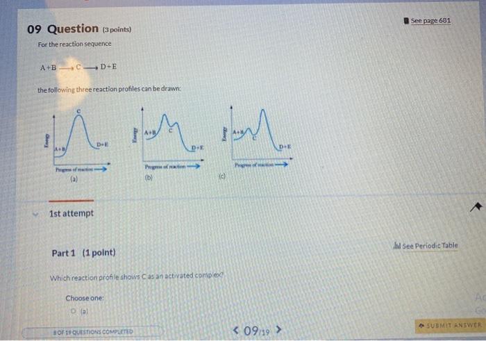 Solved See page 681 09 Question (3 points) For the reaction | Chegg.com