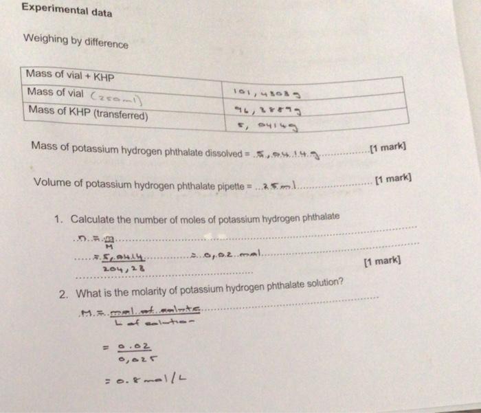 experiment 12 a standardization of a sodium hydroxide solution