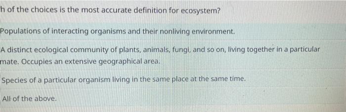 Solved h of the choices is the most accurate definition for | Chegg.com