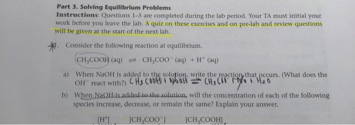 Solved Part 3. Solving Equilibrium Problems Instructions: | Chegg.com