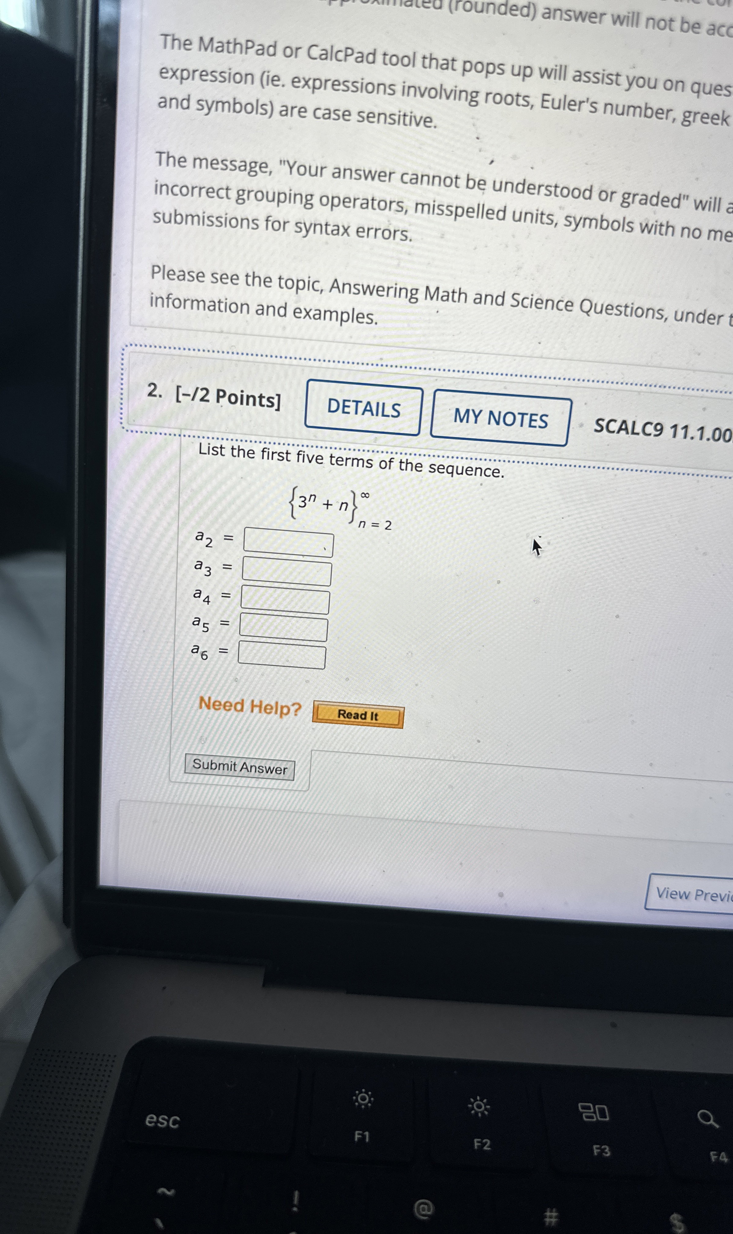 The MathPad or CalcPad tool that pops up will assist | Chegg.com