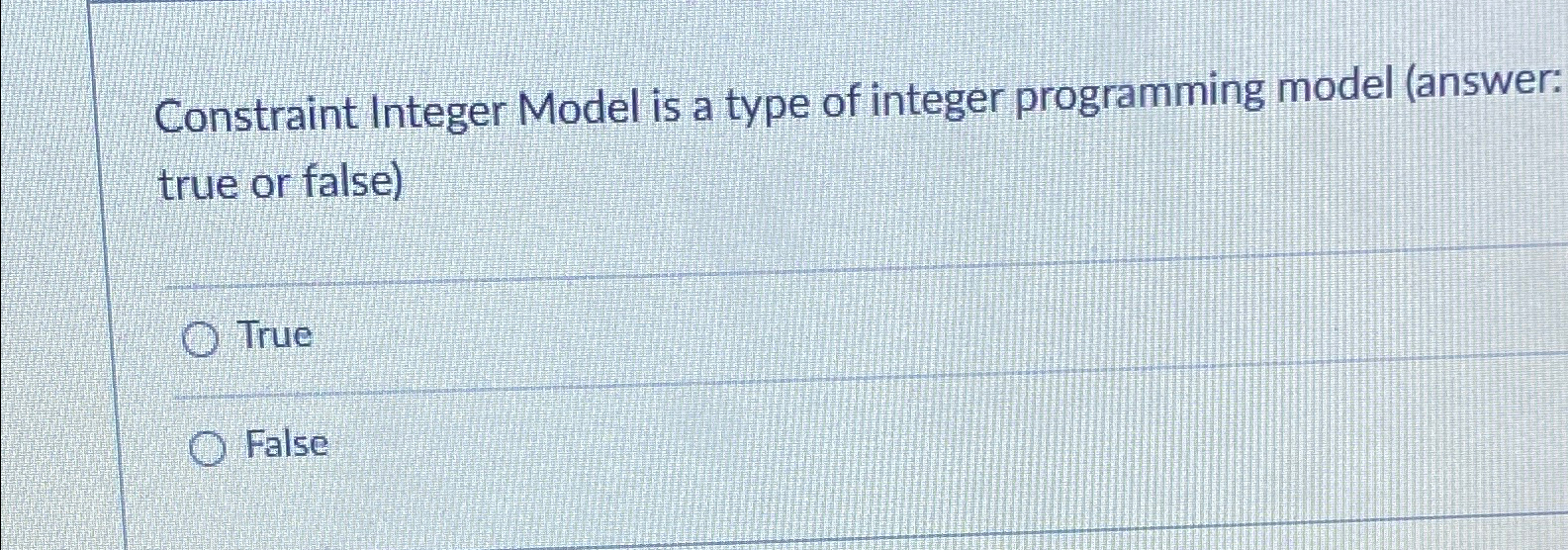 Solved Constraint Integer Model is a type of integer | Chegg.com