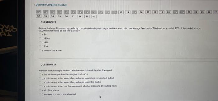Solved Question Completion Status: 13 14 16 17 19 20 23 24 | Chegg.com