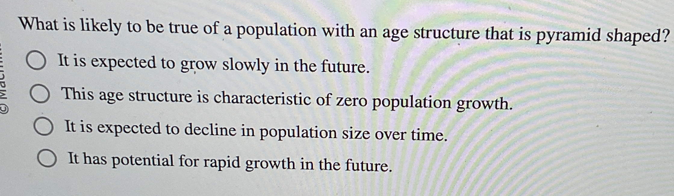 Solved What is likely to be true of a population with an age | Chegg.com