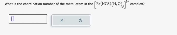 Solved What is the coordination number of the metal atom in | Chegg.com