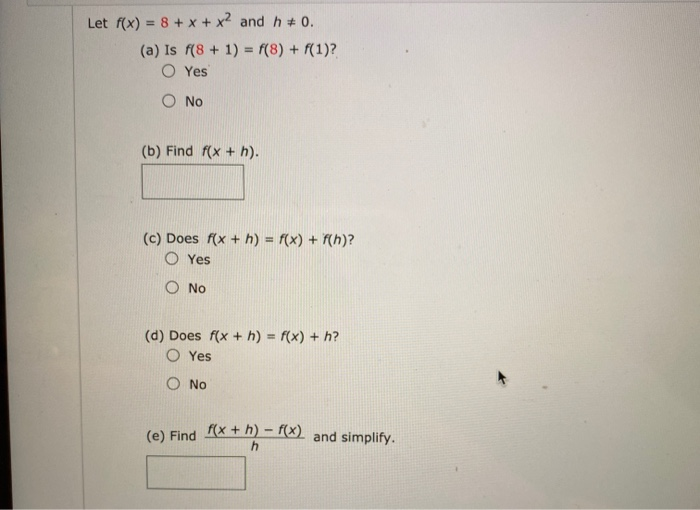 Solved Let F X 8 X X2 And H 0 A Is F 8 1