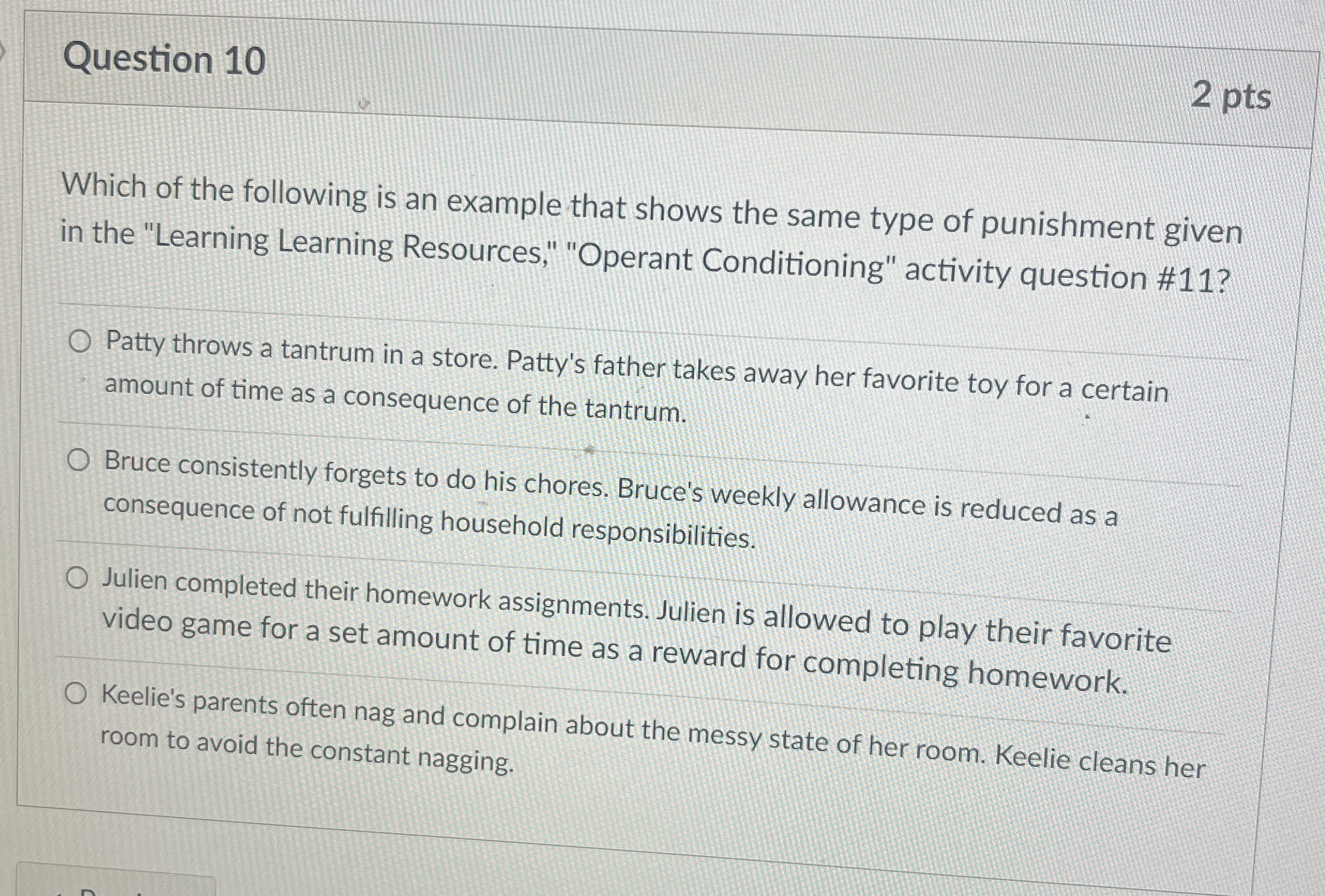 Solved Question 102 ﻿ptsWhich of the following is an example | Chegg.com
