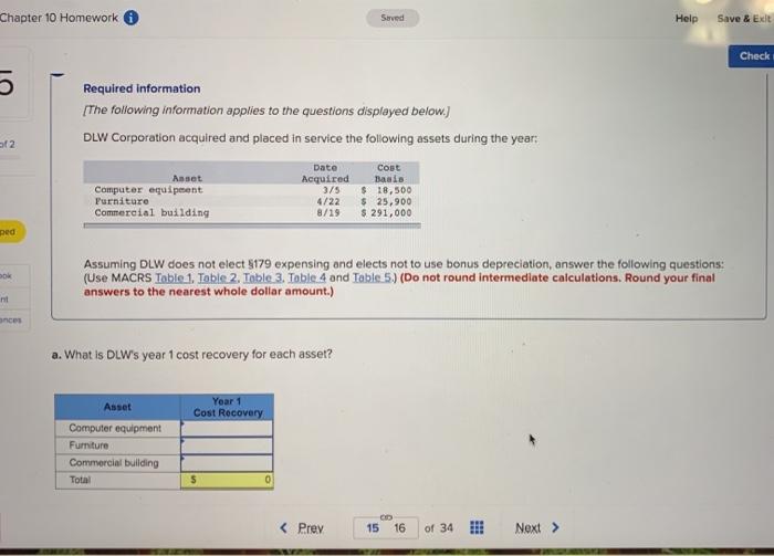 Solved Chapter 10 Homework Saved Help Save & Exit Check | Chegg.com