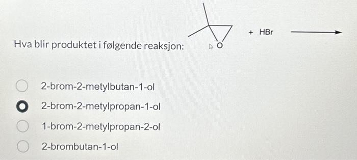 Phản ứng giữa 2-metylpropen và HBr