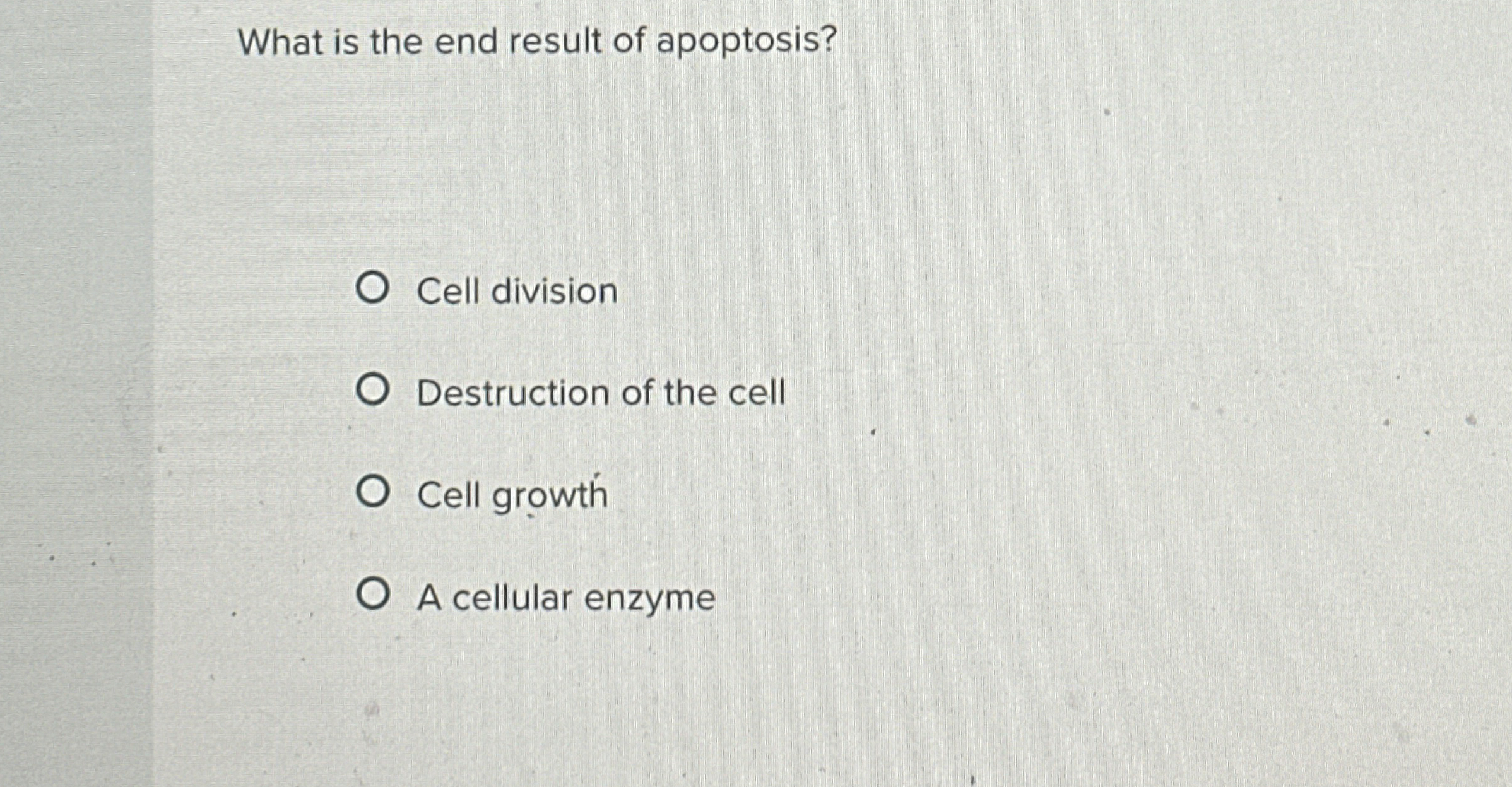 Solved What is the end result of apoptosis?Cell | Chegg.com