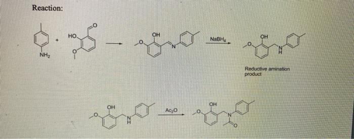 Reaction:
\( \mathrm{NaBH}_{4} \leftarrow \)
Reductive amination product