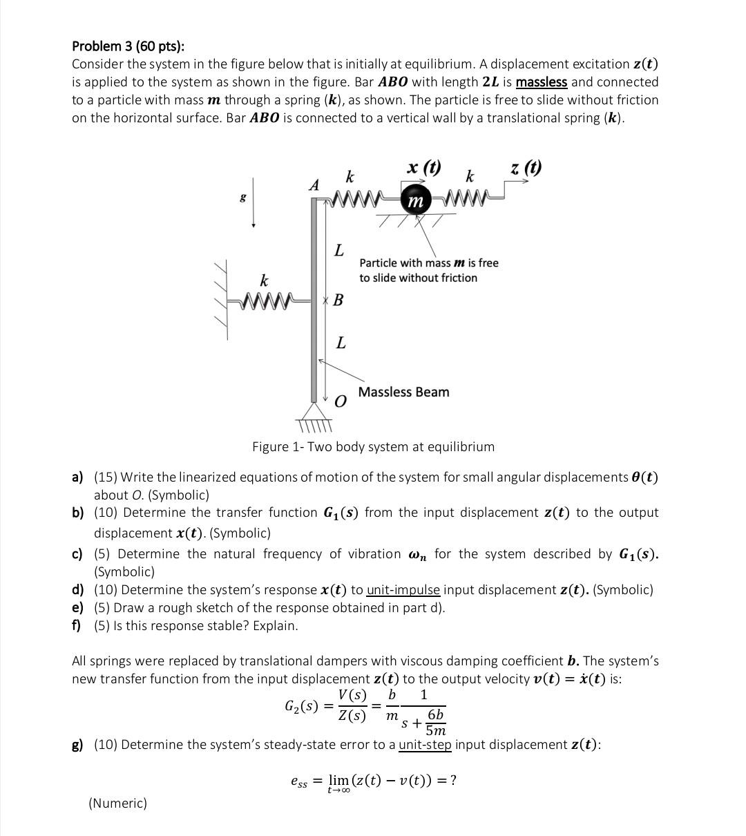 Solved Problem 3 (60 pts): Consider the system in the figure | Chegg.com