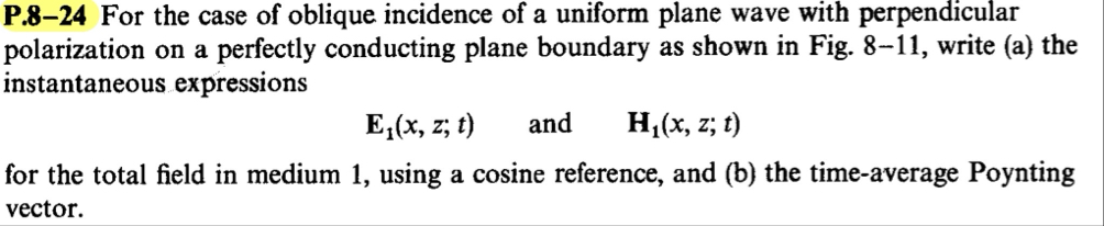 Solved P.8-24 ﻿For the case of oblique incidence of a | Chegg.com